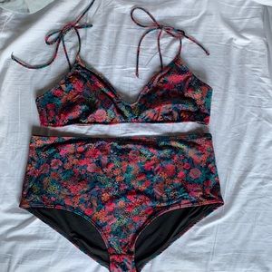J Crew Liberty print two piece high waist bikiniXL